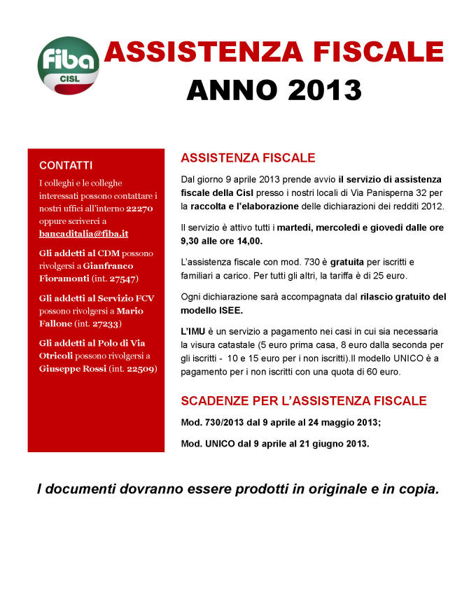 Assistenza fiscale 2003
